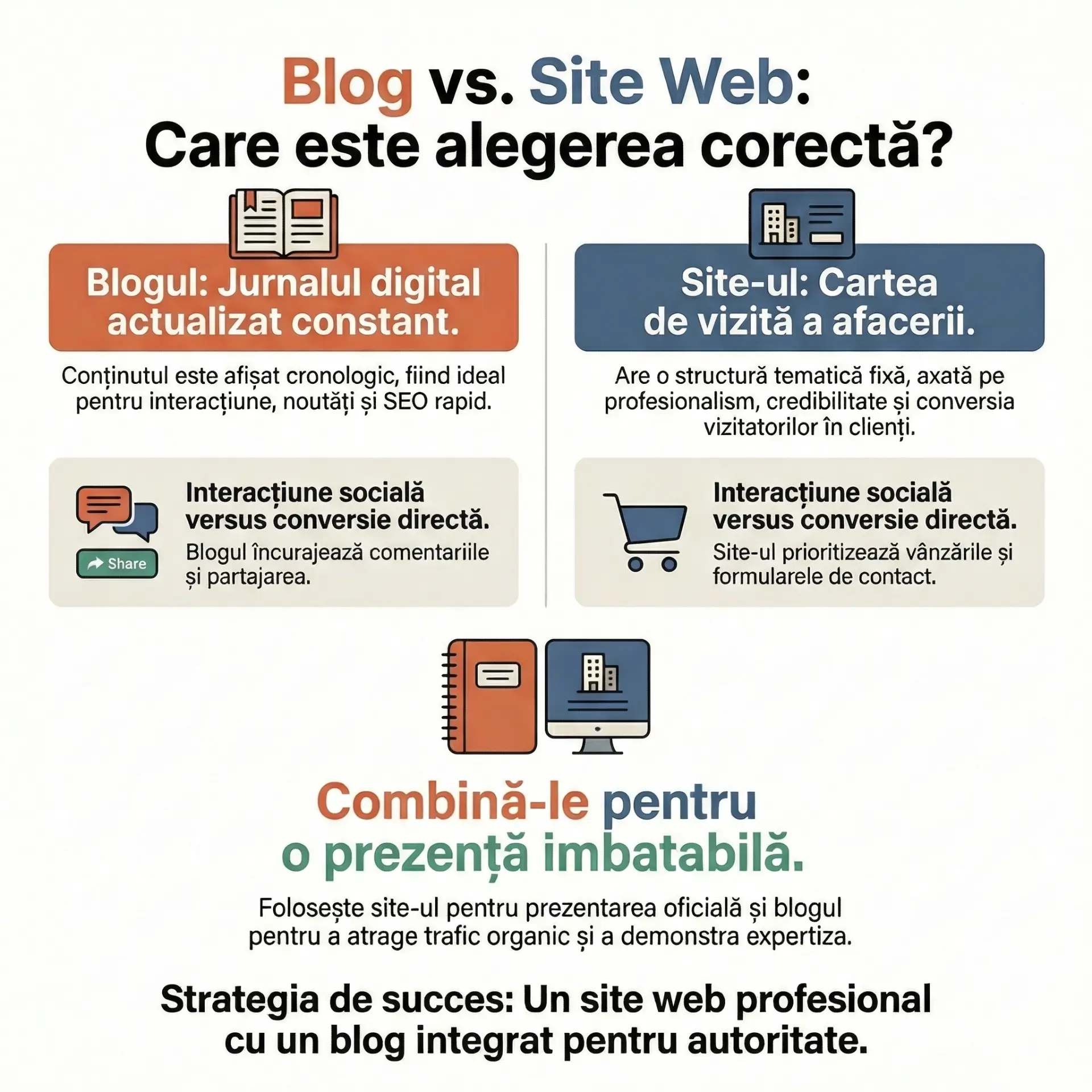 Blog VS Website – Care este diferența și care ți se potrivește?