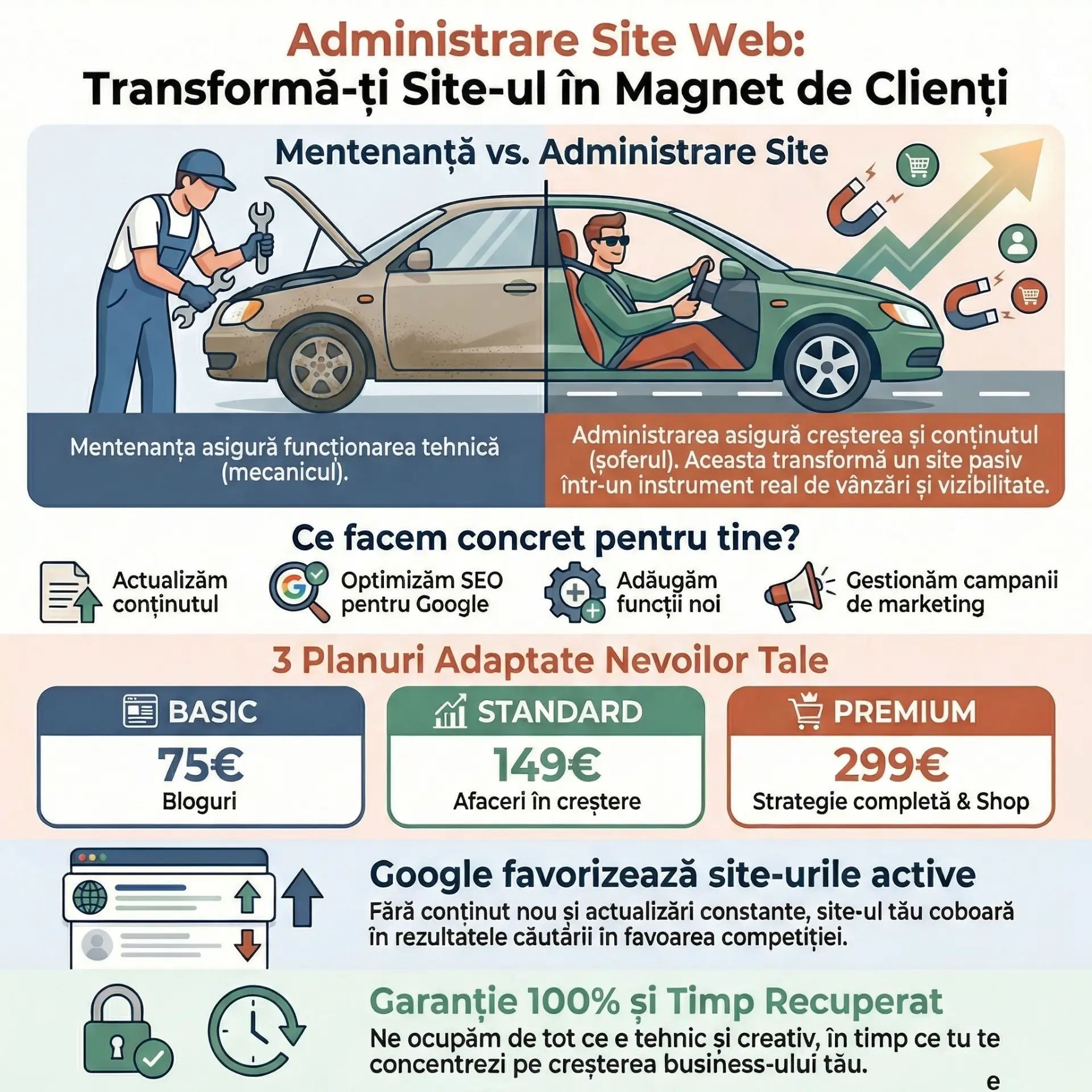 Servicii profesionale de administrare site web