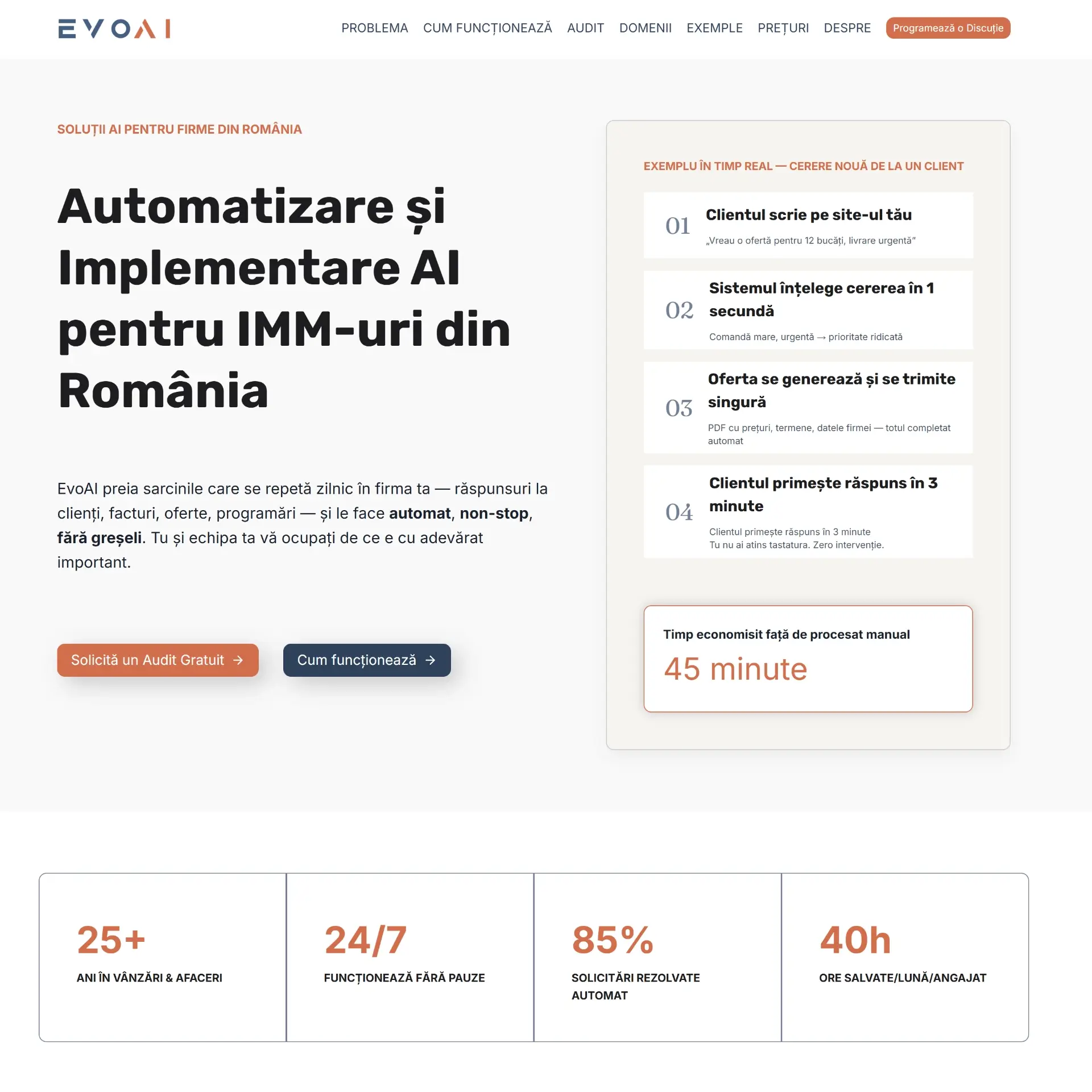 Landing Page AI Automation pentru Firme din România