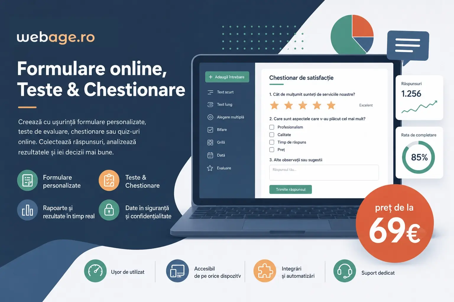 Formulare online si Aplicații web de la 69€ - webage.ro