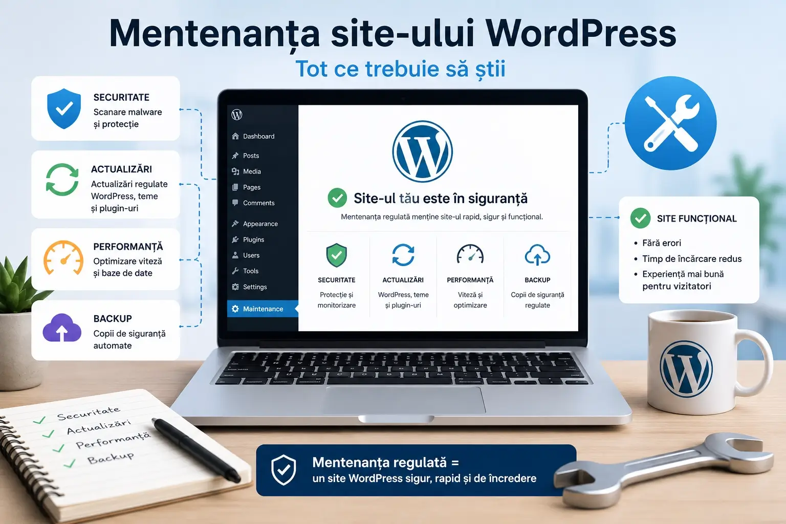 Mentenanța Site-ului WordPress: Tot ce trebuie să știi