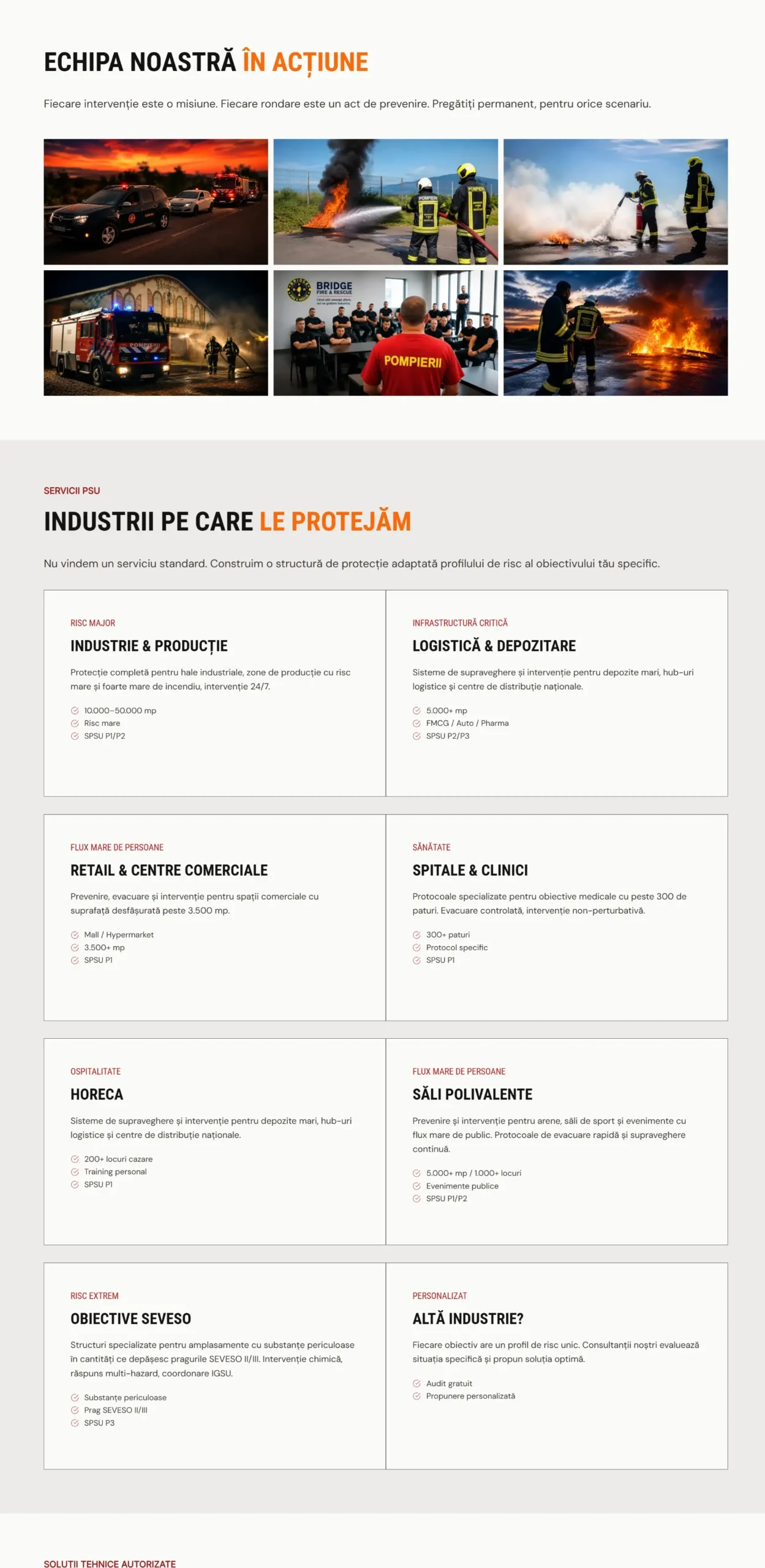 Site Web de Servicii pentru Pompieri Privați SPSU