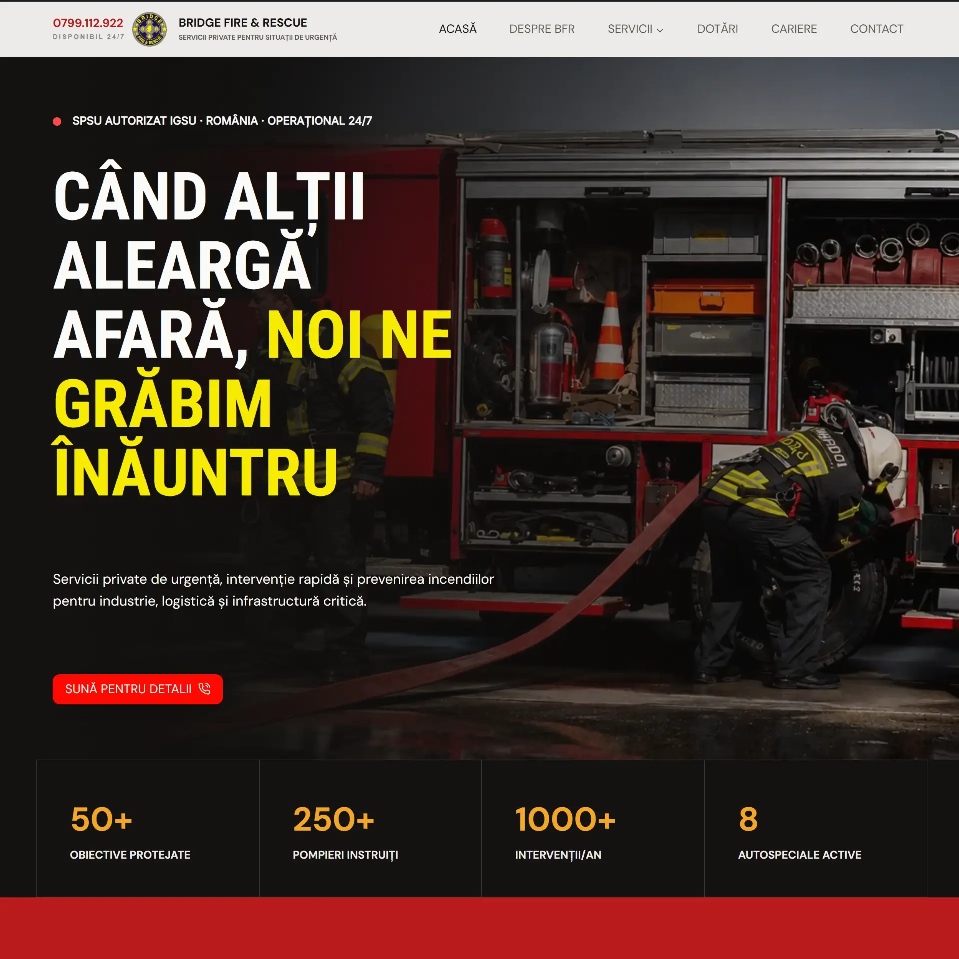 Site Web de Servicii pentru Pompieri Privați SPSU